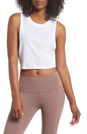 Women's Alo Heat Wave Crop Tank - White