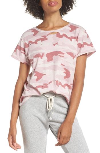 Women's Ragdoll Distressed Camo Tee - Pink