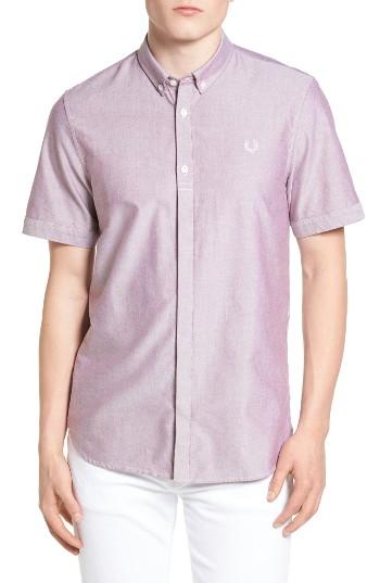 Men's Fred Perry Oxford Sport Shirt - Red