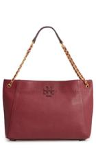 Tory Burch Mcgraw Slouchy Leather Shoulder Bag - Red