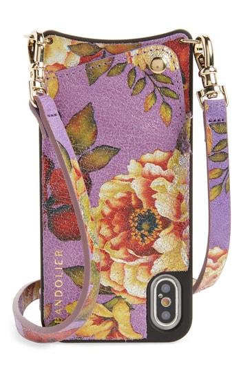 Bandolier Emma Iphone X Leather Crossbody Case - Purple