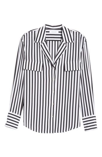 Women's Frame Pocket Silk Blouse - Black