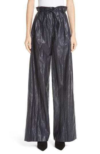 Women's Rejina Pyo Eve Wide Leg Faux Leather Pants Us / 12 Uk - Blue