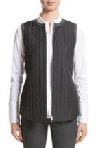 Women's Lafayette 148 New York Bailey Alpine Outerwear Vest With Flannel Back, Size - Black