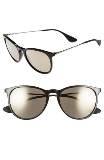 Women's Ray-ban Erika Classic 54mm Sunglasses - Black/ Brown Mirror/ Gold