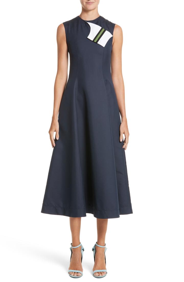 Women's Calvin Klein 205w39nyc Cotton & Silk Dress Us / 40 It - Blue
