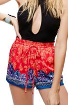 Women's Free People San Paulo Embellished Shorts - Red