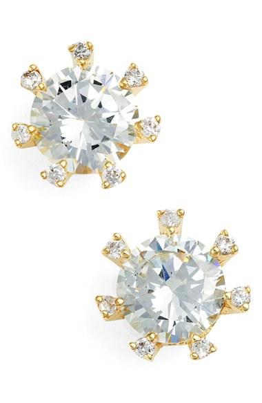Women's Cz By Kenneth Jay Lane Embellished Prong Cubic Zirconia Stud Earrings