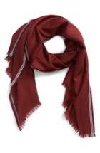 Men's Salvatore Ferragamo Wool & Silk Fringed Scarf, Size - Red
