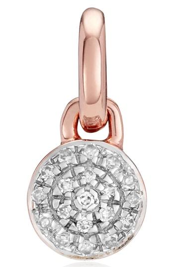 Women's Monica Vinader Fiji Mini Diamond Button Pendant Charm
