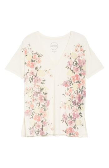 Women's Lucky Brand White Floral Tee - Ivory