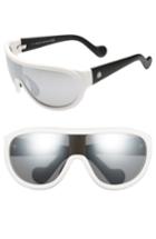 Men's Moncler Sport 60mm Aviator Sunglasses - White/ Matte Black