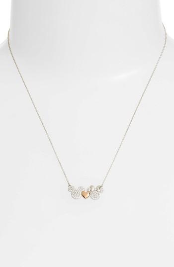 Women's Disney Mickey & Minnie Mouse Two-tone Crystal Pendant Necklace