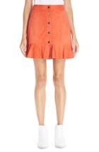 Women's Ganni Salvia Suede Skirt Us / 38 Eu - Orange