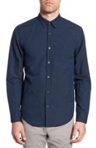 Men's Theory Edward Regular Fit Linen & Cotton Sport Shirt - Blue