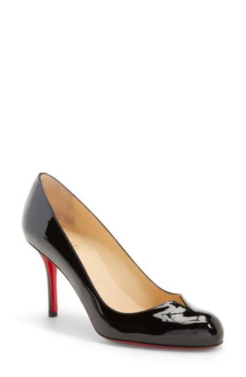 Women's Christian Louboutin 'sophia Regina' Notched Round Toe Pump .5us / 37.5eu - Black