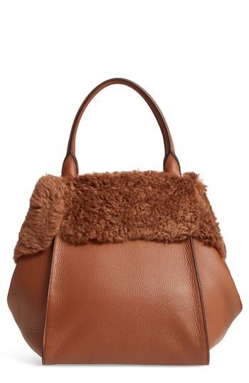 Max Mara Genuine Shearling & Deerskin Tote -