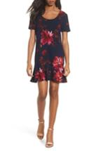 Women's Charles Henry Floral Shift Dress - Blue