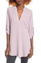 Women's Perfect Roll Tab Sleeve Tunic, Size - Pink