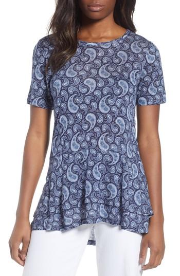 Women's Michael Michael Kors Layered Hem Paisley Tee - Blue