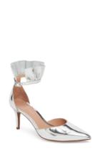 Women's Linea Paolo Pammy Ruffled Pointy Toe Pump M - Metallic
