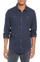 Men's Travis Mathew Hefe Regular Fit Flannel Sport Shirt, Size - Blue