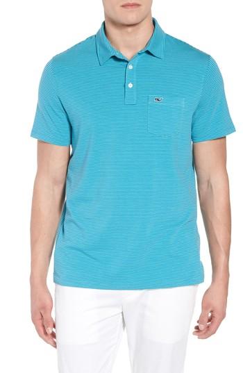 Men's Vineyard Vines Edgartown Stripe Stretch Polo - Blue