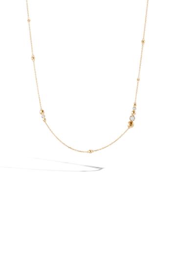 Women's John Hardy Dot Hammered & Diamond Station Long Station Necklace