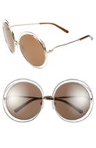 Women's Chloe 62mm Oversize Sunglasses - Gold/ Transparent Brown