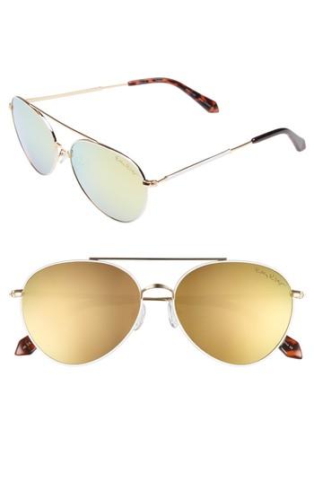Women's Lilly Pulitzer Isabelle 56mm Polarized Metal Aviator Sunglasses - Gold/ Gold