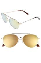 Women's Lilly Pulitzer Isabelle 56mm Polarized Metal Aviator Sunglasses - Gold/ Gold