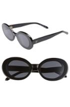 Women's Vow London Selena 52mm Oval Sunglasses - Black/ Smoke