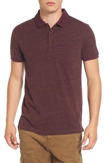 Men's Boss Orange Push Heathered Polo - Red