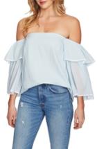 Women's 1.state Tiered Sleeve Off The Shoulder Top - Blue