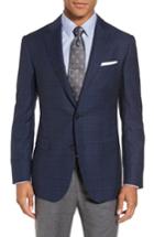 Men's Pal Zileri Classic Fit Windowpane Wool Sport Coat Us / 52 Eur - Blue