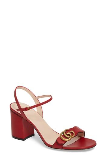 Women's Gucci Gg Marmont Sandal Us / 40eu - Red