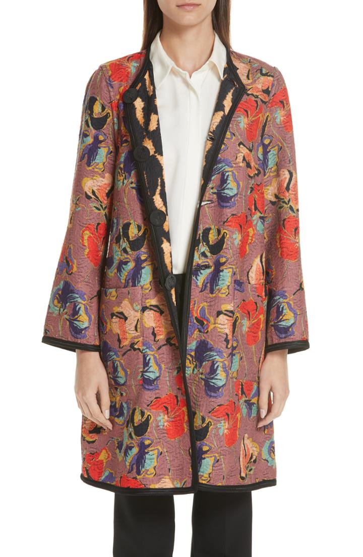Women's Etro Taffeta Trench Coat Us / 46 It - Pink