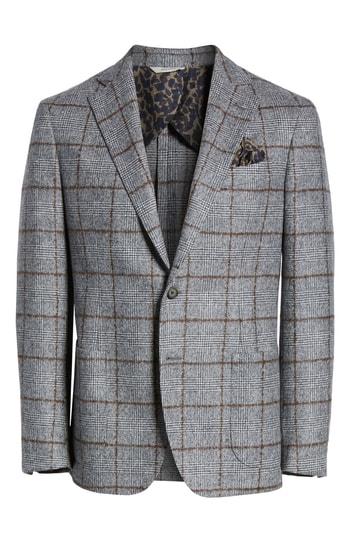 Men's Culturata Trim Fit Plaid Wool Sport Coat R - Blue