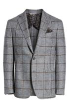 Men's Culturata Trim Fit Plaid Wool Sport Coat R - Blue
