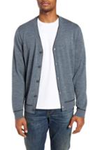Men's Nordstrom Men's Shop Regular Fit Tipped Cardigan - Grey