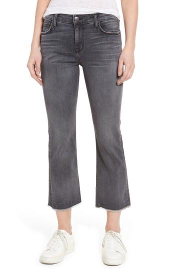 Women's Current/elliott The Kick Raw Hem Crop Jeans
