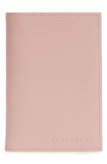Longchamp Calfskin Leather Passport Case - Pink