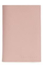 Longchamp Calfskin Leather Passport Case - Pink