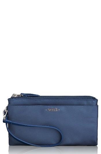 Women's Tumi Voyageur Nylon Double Zip Wristlet - Blue