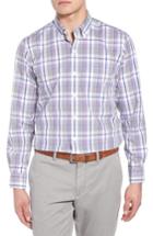 Men's Cutter & Buck Aidan Non-iron Plaid Sport Shirt - Blue