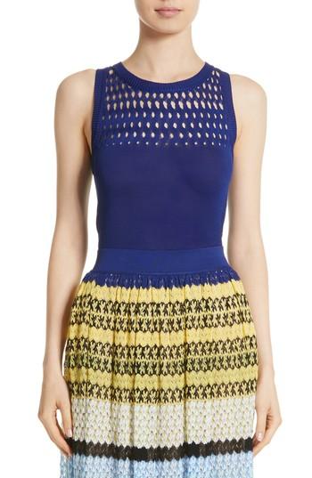 Women's Missoni Cutout Knit Cotton Tank Us / 42 It - Blue