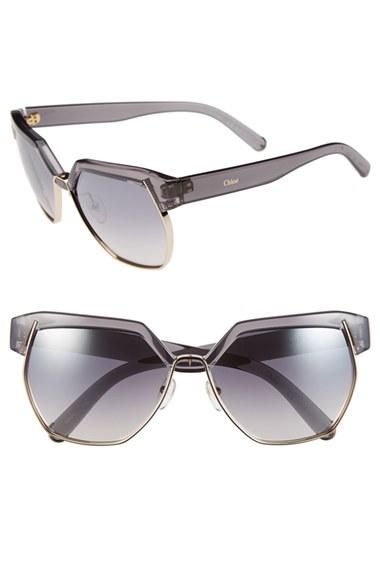 Women's Chloe 'dafne - Clubmaster' 60mm Gradient Sunglasses -