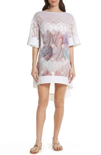 Women's Ted Baker London Sea Of Clouds Cover-up Tunic - White
