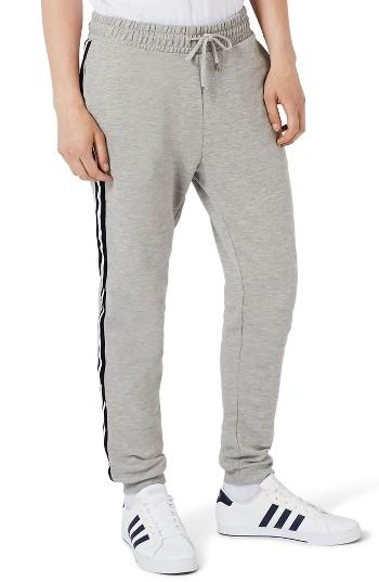 Men's Topman Stripe Taped Sweatpants - Grey