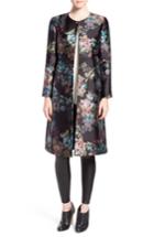 Women's Ted Baker London 'antique Botanical' Floral Print Coat - Black